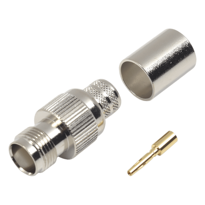RFT-1216-I - Conector TNC Hembra / Anillo Plegable / Bronce Niquelado / Contacto Oro / Teflón / 9913, 7810A, 8214, CNT-400, RG8/U-SYS, RFLASH-1113