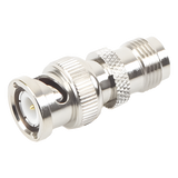 RFT-1230 - Adaptador RF Coaxial / TNC Hembra a BNC Macho / Montaje en Línea / Cuerpo Bronce Niquelado / Contacto Oro / Aislante Teflón