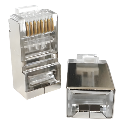 TC5SW - Conector RJ45 / Blindado / Categoría 5E / Chapado en Oro 30µ / Sin Pin a Tierra / T568A/T568B
