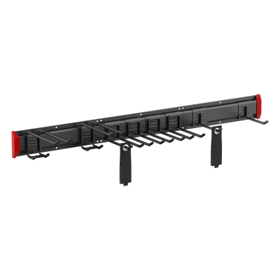 LGS01-02 - Sistema de Almacenamiento de Pared / Capacidad Total 228 kg (502.7 lb) / 8 Ganchos Ajustables / 2 Bandas de Sujeción / Estructura Acero y Plástico