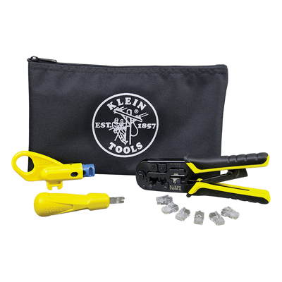 VDV026212 - Kit de Instalación de Cable UTP / Pelacables Radial / Ponchadora Modular / Ponchadora 110 / 6 Conectores RJ45-Cat5E / Estuche con Cierre Relámpago