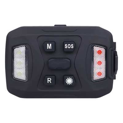 XLTD-2735-RB - Luz de Advertencia Múltiple / 26 LEDs Rojo Azul Blanco / Recargable 1200 mAh / IP67 / Base Magnética