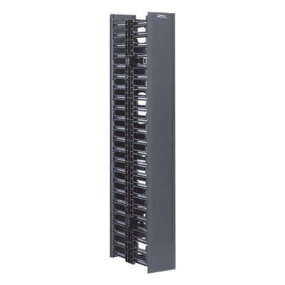 WMPV22E - Organizador Vertical de Cable / Doble Frontal y Posterior / 22.5 UR / 4.9in Ancho / 41.5ft Altura / Negro