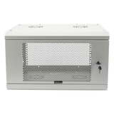 SR1906LH3PW - Gabinete de Pared / 6U / 19" / Profundidad 455 mm (1.49 ft) / Carga 80 kg / Acero Reforzado / Puerta Perforada / Color Blanco