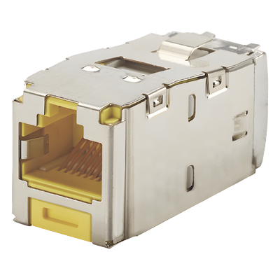 CJS6X88TGYLY - Conector Jack RJ45 Blindado / Categoría 6A / Estilo TG Sin Herramienta / 8P8C / PoE 100W / -10°C a 65°C