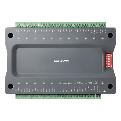 DS-K2M0016A - Distribuidor esclavo para control de elevadores / 16 salidas de relé / RS-485 / 2 entradas de alarma / -4°C a 70°C / 6.57 x 4.13 x 1.18 pulgadas