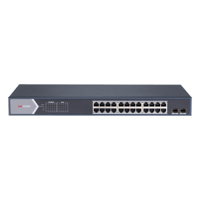 DS-3E1526P-SI - Switch PoE+ Administrable / 24 Puertos Gigabit / 2 Puertos SFP / PoE Extendido 250 m (820.2 ft) / 370 W / 56 Gbps