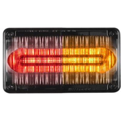 4622CRA - Luz Perimetral de 22 LED, 6 X 8.4 Pulgadas, Rojo/Ambar, Lente Transparente