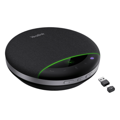 SP96-WITH-DONGLE-USB-C/A - Altavoz de Conferencia Bluetooth / 6 Micrófonos con IA / Alcance 30 m (98.4 ft) / Daisy Chain Inalámbrico / Autonomía 35 h / Pantalla LCD