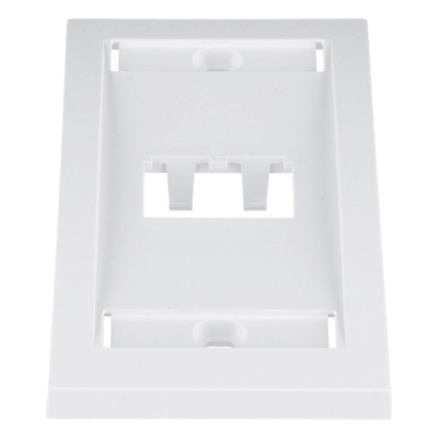 CFPE2WHY - Placa de Pared Vertical / 2 Puertos Mini-Com / Etiqueta y Cubierta Integradas / 2.75 x 4.5 in / ABS / Blanco