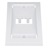 CFPE2WHY - Placa de Pared Vertical / 2 Puertos Mini-Com / Etiqueta y Cubierta Integradas / 2.75 x 4.5 in / ABS / Blanco