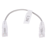 LP-UT6-020-GY28 - Cable de Parcheo Slim UTP Cat6 / 20 cm (0.66 ft) / 28 AWG / Conectores RJ45 Chapados en Oro / Gris