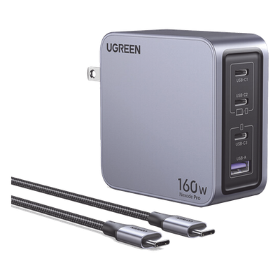 25876 - Ugreen 25876 cargador de dispositivo móvil Universal Gris Corriente alterna Carga rápida Interior