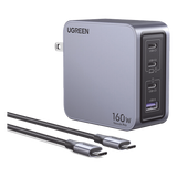25876 - Ugreen 25876 cargador de dispositivo móvil Universal Gris Corriente alterna Carga rápida Interior