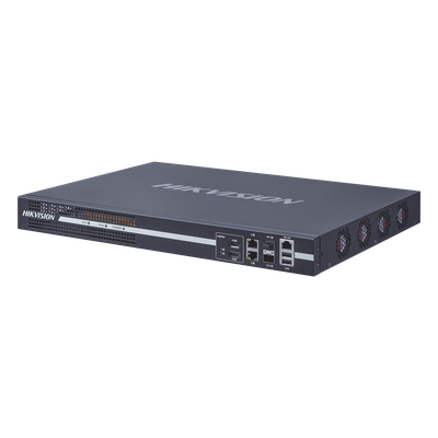 DS-6904UDI(C) - Decodificador de Vídeo IP / 4 Salidas HDMI 4K / Decodificación 64 Canales / Videowall 25 Cámaras por Pantalla / Interfaz de Red 10/100/1000 Mbps y Fibra Óptica