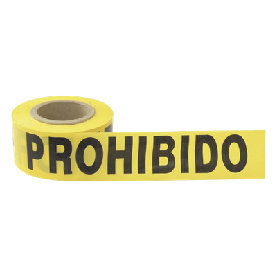SYS-137299 - Cinta de Barricada / 100 m (328.1 ft) de Longitud / Ancho 76 mm (3") / Polipropileno con Aditivos UV / Espesor 0.4 mm / Leyenda "Prohibido el Paso"