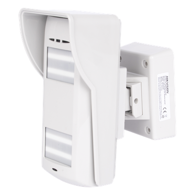 DS-PD2-T12P-WEL/W - Detector Dual-Tech Inalámbrico para Exterior / Microondas + 2 PIR / Inmunidad Mascotas 35 kg / Baterías Litio 3V 4700 mAh / Montaje Ajustable 45°