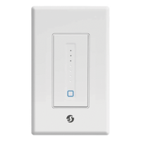 SHELLYPLUSWALLD - Interruptor Atenuable de Pared / Wi-Fi 2.4 GHz / 400 W Incandescente / Control Táctil / -20°C a 40°C / Compacto 104x44x39 mm