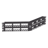 CPPA48FMWBLY - Panel de Parcheo Modular / Angulado Instalación al Ras / 48 Puertos / 2UR / 19in / Sin Blindaje