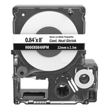H000X084HPM - Casete de Etiquetas Termocontráctiles / Poliolefina 2:1 / 21.3 mm (0.84') Ancho / 2.4 m (7.87') Largo / Rango 8-1 AWG / Blanco