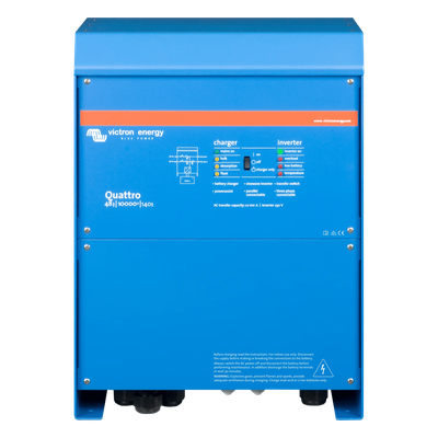 QT48/10000/230V - Inversor Cargador de Onda Pura / Entrada 48 Vcc / Salida 8000 W 230 Vca 60 Hz / Conmutación 20 ms / PowerAssist Híbrida / Dos Entradas CA / 10 kVA