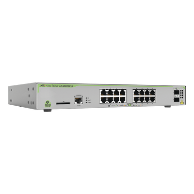 AT-GS970M/18PS-R-10 - Switch PoE+ Administrable Capa 3 / 16 Puertos Gigabit + 2 SFP / 247 W PoE / 36 Gbps / 26.8 Mpps