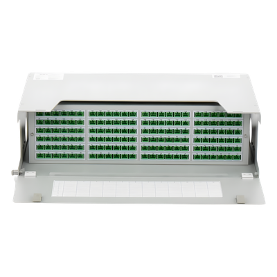 ODU19RP-CSS144-C - Distribuidor de Fibra Óptica / 144 Empalmes / 144 Acopladores SC/APC / 144 Pigtails SC/APC / 19" / 3 UR / 12.8" Profundidad