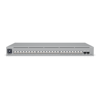 USW-PRO-MAX-24 - Switch Capa 3 Administrable / 24 Puertos RJ45 (8 × 2.5 GbE + 16 × 1 GbE) / 2 Puertos SFP+ 10G / 112 Gbps Switching / Pantalla LCD Táctil 1.3″ / EtherLighting™ / Montaje Rack 1U