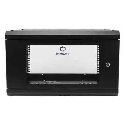SR1906LH3GA - Gabinete de Pared / 6U Rack 19'' / 455mm Profundidad / 1.49 ft / Cristal Templado / Acero Reforzado