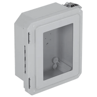 Caja Impermeable De Fibra De Vidrio, 8.77" (22.27cm) Alto x 6.77" (17.19cm) Ancho x 4.06" (10.31cm), Con Ventanilla, Listado UL/cUL, Hecho En EE.UU, S