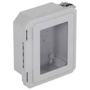 Caja Impermeable De Fibra De Vidrio, 8.77" (22.27cm) Alto x 6.77" (17.19cm) Ancho x 4.06" (10.31cm), Con Ventanilla, Listado UL/cUL, Hecho En EE.UU, S