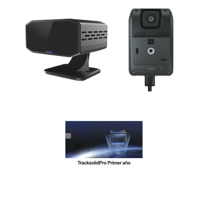 JC261DMSP - KIT Dashcam con sistema de control ADAS (asistencia de manejo) y Camara DMS con IA (JC170) / Multiples alarmas /Comunicación dos vías / ideal para flotas vehiculares / Facil instalacio / Incluye primer año TrackSolidPro