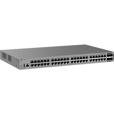 RG-CS62-48GT4XS-P - Switch Gigabit PoE+ 48 Puertos / 4 Puertos SFP+ 10GE / Capacidad de Conmutación 176 Gbps / Tasa de Reenvío 130.944 Mpps / PoE 370 W / Capa 3 / VSU / Ventilación Forzada / 1 RU / Línea Cybrey