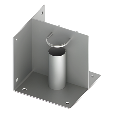 SLM-BA-2G - Base de Montaje para Mástil de 2" / Acero Galvanizado / Instalación en Piso o Esquina / Compatible con Mástiles SLM-15