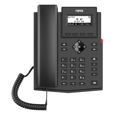 X301G - Teléfono IP / 2 Líneas SIP / Pantalla LCD 2.3" / Audio HD G.722 y Opus / Conferencia 6 Vías / PoE 802.3af / Puertos Ethernet Duales Gigabit / Soporte EHS