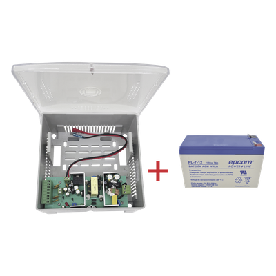 PS12DC4PBK/K - Fuente de Alimentación con Batería de Respaldo / 4 Salidas 1.25 A / Salida Ajustable 11-15 VCC 5 A / Entrada Universal 96-264 VCA / Batería AGM 12 V 7 Ah