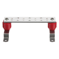 GB2B0304TPI-1 - Barra de Puesta a Tierra para Telecomunicaciones / 1/4in x 2in x 10in (0.64cm x 5.08cm x 25.4cm) / Cobre Estañado / 7 Posiciones / TIA-607-C