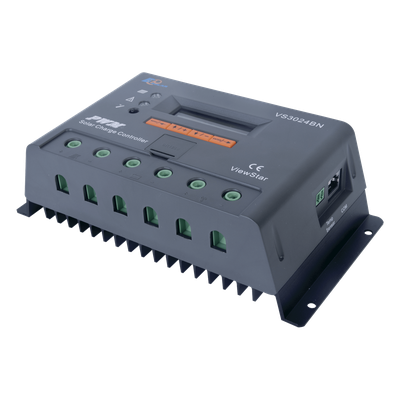 VS-3024-BN - Controlador Solar de Carga PWM / 30 A / 12/24 V / Display LCD / RS485 Modbus / 4 Botones Configurables