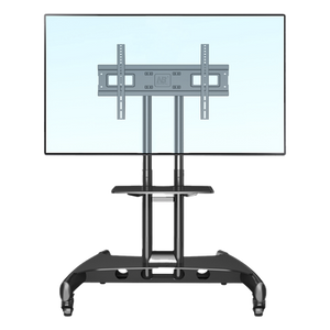 AVA1500601PNB - Soporte Móvil para Pantalla / 32" a 75" / Carga 45.5 kg (100 lbs) / VESA 200x200 a 600x400 mm / Altura Ajustable 1120-1520 mm (3.67 a 4.99 ft) / Base para Accesorios / 4 Ruedas 360°
