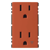 SM-2TC-N - Toma de Corriente Dúplex / 10A 127V / Tierra Aislada / Embornamiento a Tornillo / 3 Módulos / Naranja