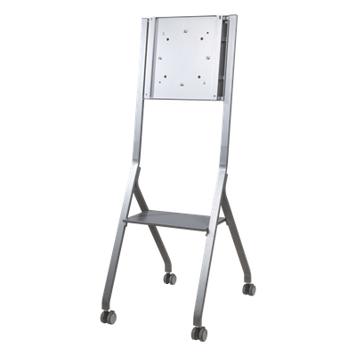 U1SS - Soporte Móvil para Pantalla / Carga 100 kg (220 lbs) / 55" a 98" / VESA 400 x 400 mm / Superficie Antibacteriana / Base con Ruedas