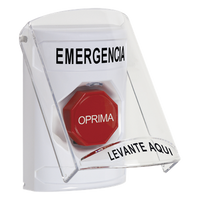 SS2322EM-ES - Botón de Emergencia / Reset con Llave / Tapa Policarbonato / 2 Relevadores Forma C / Alarma Seleccionable / LED de Estado / Interior