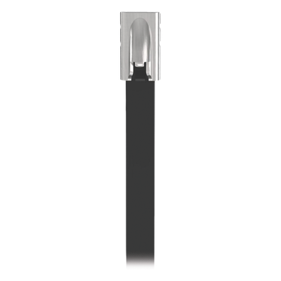 MLTFC6S-CP316 - Cincho de Acero Inoxidable 316 / 521 mm (20.5 in) x 4.6 mm / Recubrimiento de Poliéster Negro / Resistente a UV / Exterior / Paquete 100 pz