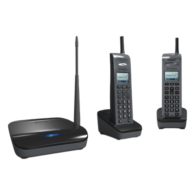 FREESTYL-SIP2 - Sistema Telefónico Inalámbrico SIP / 902-928 MHz / 10 Cuentas SIP / 4 Llamadas Simultáneas / Cobertura 6 Pisos / Base + 2 Teléfonos