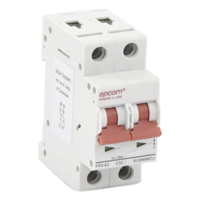 FPV632PC32 - Interruptor Termomagnético DC / 2 Polos / 32 A / 800 Vcc / Curva C / 6 kA / Montaje Riel DIN