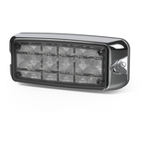 CD4080RW - Luz LED de Advertencia / Montaje Superficial / 5 x 2" / 10 LED / Rojo/Claro / 12-24 V / Bisel Cromado