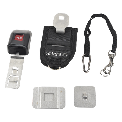 RNL-TBC-UK - Soporte de Seguridad en Cinturón para Tablets / Acceso <1 Segundo / Adhesivo VHB 90 lbs/pulg² / Hebilla Bloqueable / Cable de Seguridad Incluido