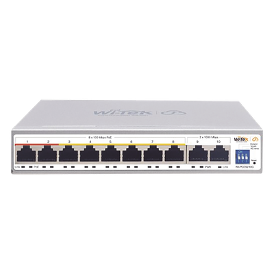 WI-PS210G - Switch PoE No administrable / Gestión Cloud / PoE de Largo Alcance Hasta 250m / 8 Puertos PoE 10/100Mbps (Puerto 1 Hasta 60W, Puertos 2 al 8 Hasta 30W) + 2 Puertos Gigabit Uplink / Presupuesto 120 W / Plug and Play