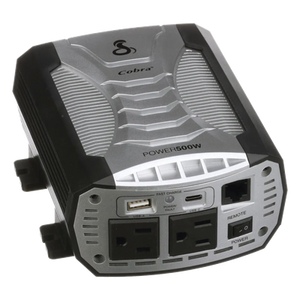 CPI500W - Inversor de Potencia / 500W Continuos / 1000W Pico / 2 Salidas AC GFCI / USB-A y USB-C Carga Rápida / Protección Pentagon / 12V DC a 115V AC