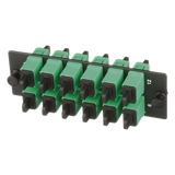 FAP12WAGSCZ - Placa Acopladora de Fibra Óptica / 12 Conectores SC/APC / Monomodo OS1/OS2 / Color Verde / Cerámica Zirconia